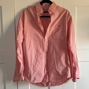 Men's Fish Hippie Peach Gingham Shirt